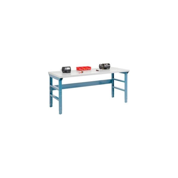 Global Equipment 72 x 30 Laminate Square Edge Workbench - Double Reinforced Adj. Legs - Blue 225225BL - main